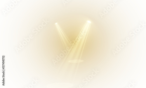 Yellow light effects. Beam png from a spotlight and a star. Gold Shine, glow, white. Glowing abstract isolated light effects lens. Lens flash,png explosion, spark.	
