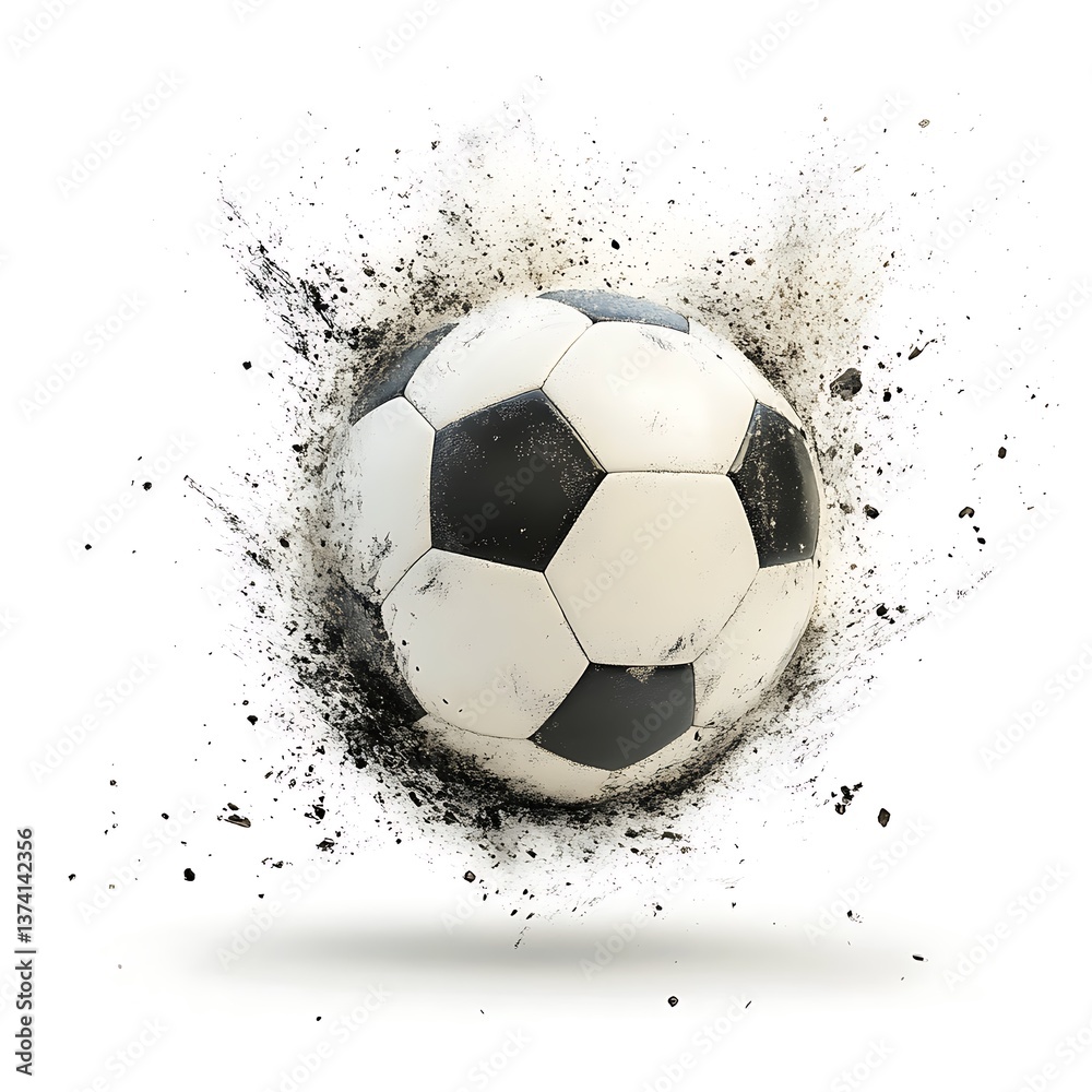 Fototapeta premium soccer ball on white