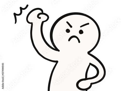 こぶしを上げる人