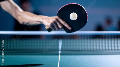Close-Up of Table Tennis Serve – Precision and Focus Before the Rally Begins
