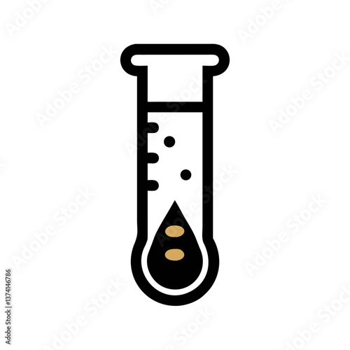 Single test tube with black fluid icon in bold style