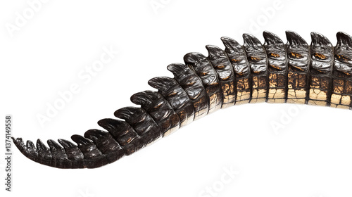 Crocodile tail isolated on a white background