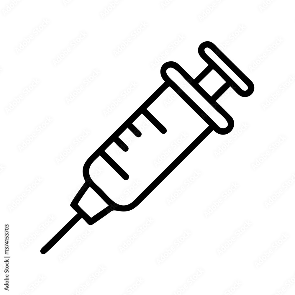 Insulin syringe in a simple linear design Insulin syringe in a simple linear design