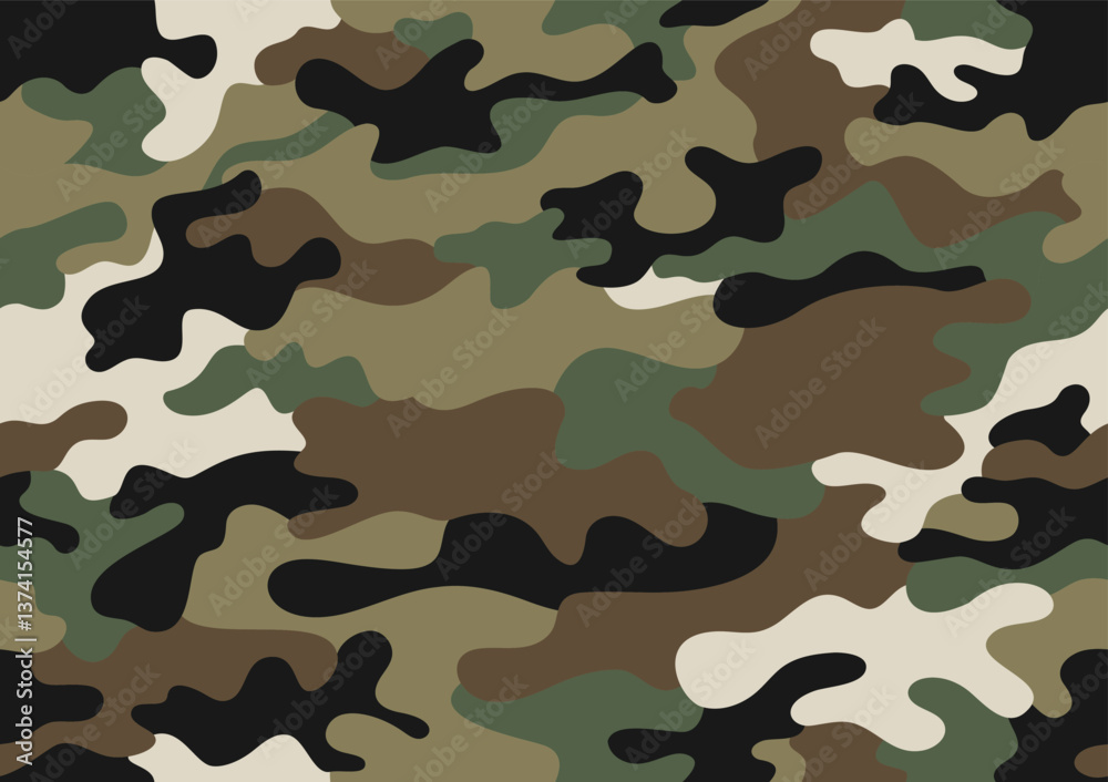 Fototapeta premium camouflage pattern military background vector texture seamless army clothing green black brown colors