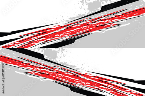 Racing Car Wrap Livery Design vector in a color red and black  file eps 10 print ready file