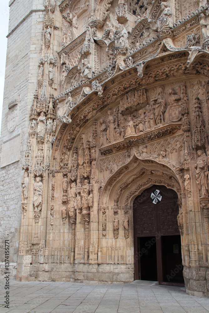 gothic (?) church (st paul) in valladolid in spain