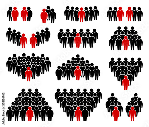Zestaw ikon ludzi. Symbol tłumu.