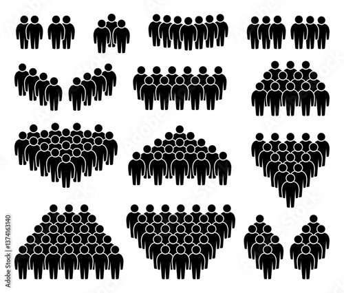 Zestaw ikon ludzi. Symbol tłumu.
