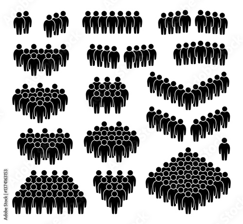 Zestaw ikon ludzi. Symbol tłumu.