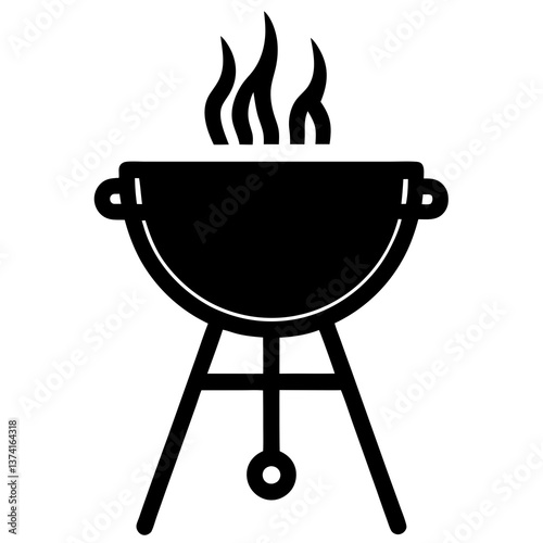 barbecue grill with flames