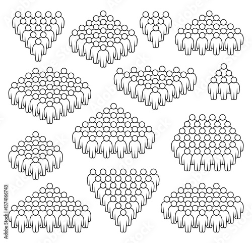 Zestaw ikon ludzi. Symbol tłumu.