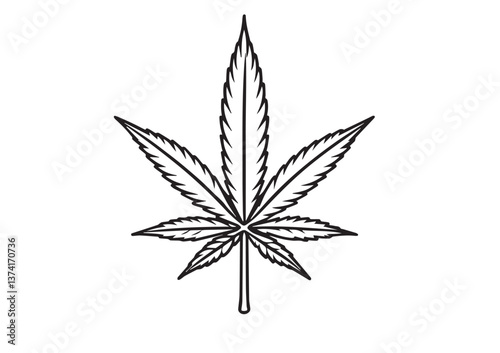 Marijuana hemp leaf Silhouette Vector