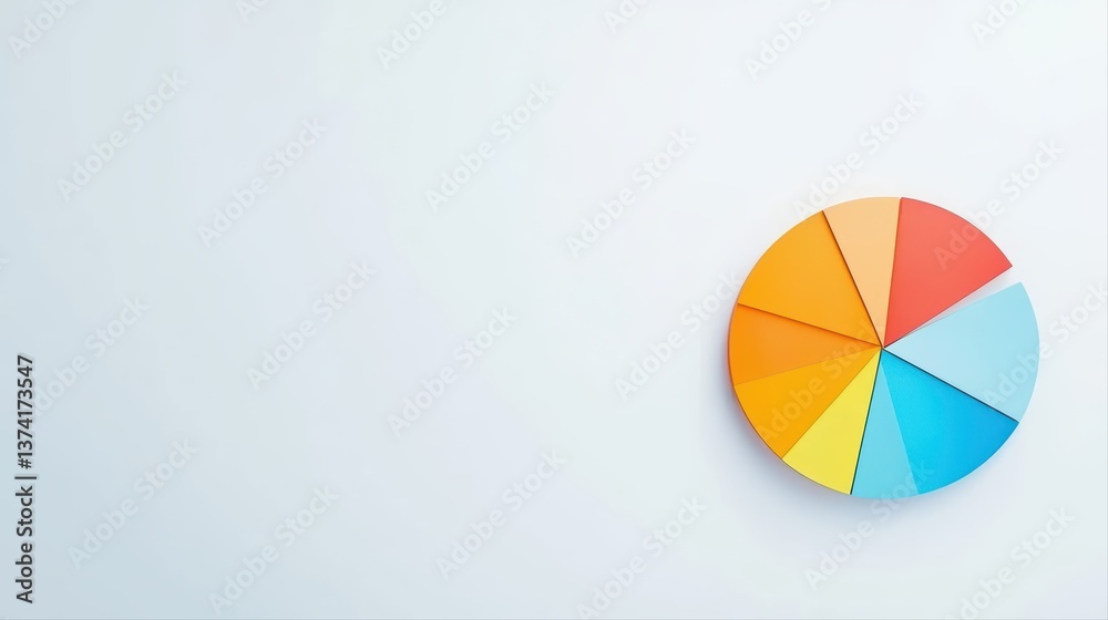 Fototapeta premium Colorful pie chart on light background for analysis