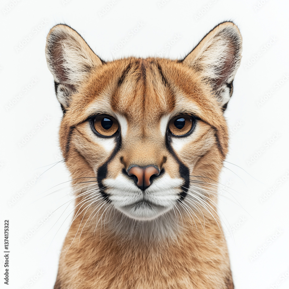 Intense Close-Up of a Cougar with Striking Eyes and Facial Features Intense Close-Up of a Cougar with Striking Eyes and Facial Features