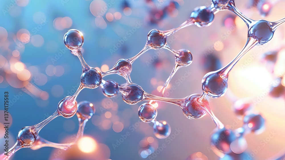 Molecular Marvel: A captivating visual representation of a molecular structure, showcasing intricate bonds and vibrant spheres, suggesting the complexities of science and the building blocks of life. Molecular Marvel: A captivating visual representation of a molecular structure, showcasing intricate bonds and vibrant spheres, suggesting the complexities of science and the building blocks of life.