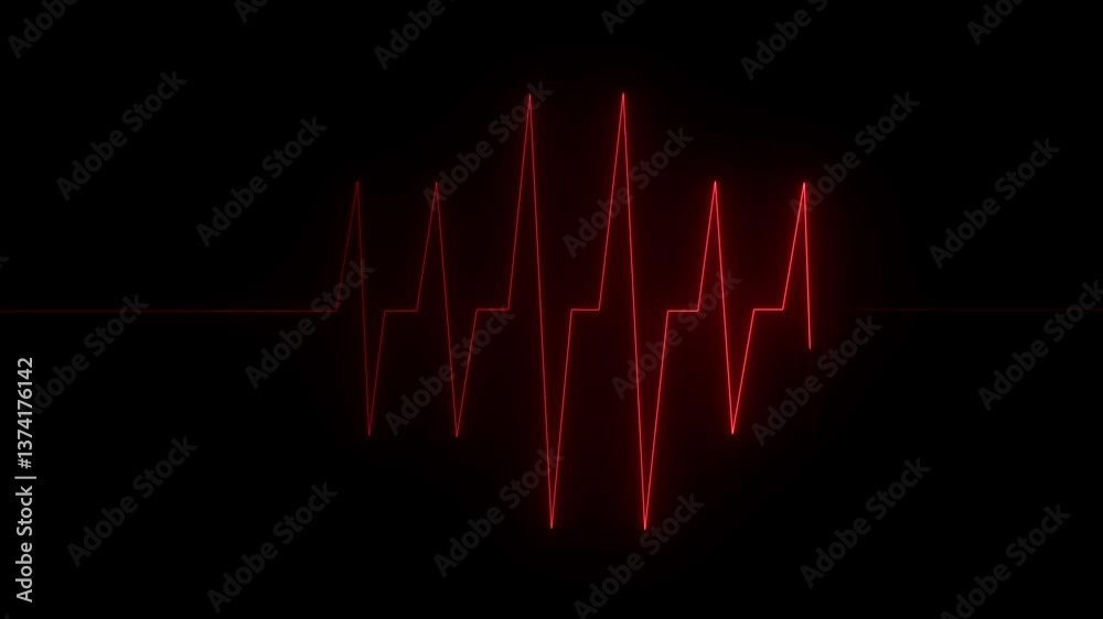 neon glow heartbeat line illustration concept
