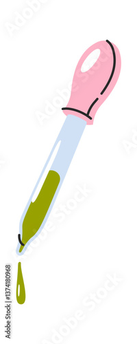 Chemical laboratory pipette dripping liquid