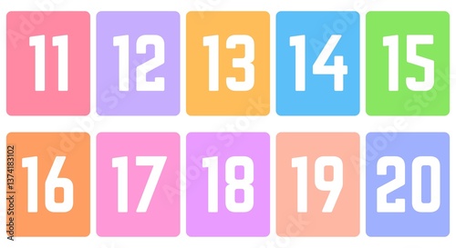 Free Download Colorful number flashcards for kids' learning. Perfect for teaching counting and number recognition. - GFXLoad