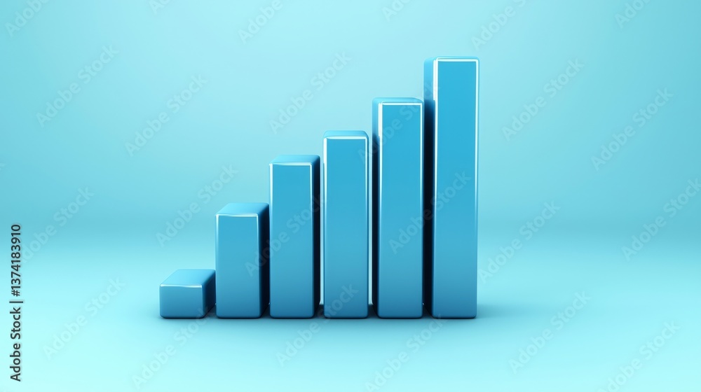 Set of blue bar graphs illustrating growth and data analysis trends Set of blue bar graphs illustrating growth and data analysis trends
