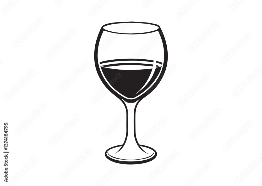 Wine glass silhouette Vector Wine glass silhouette Vector