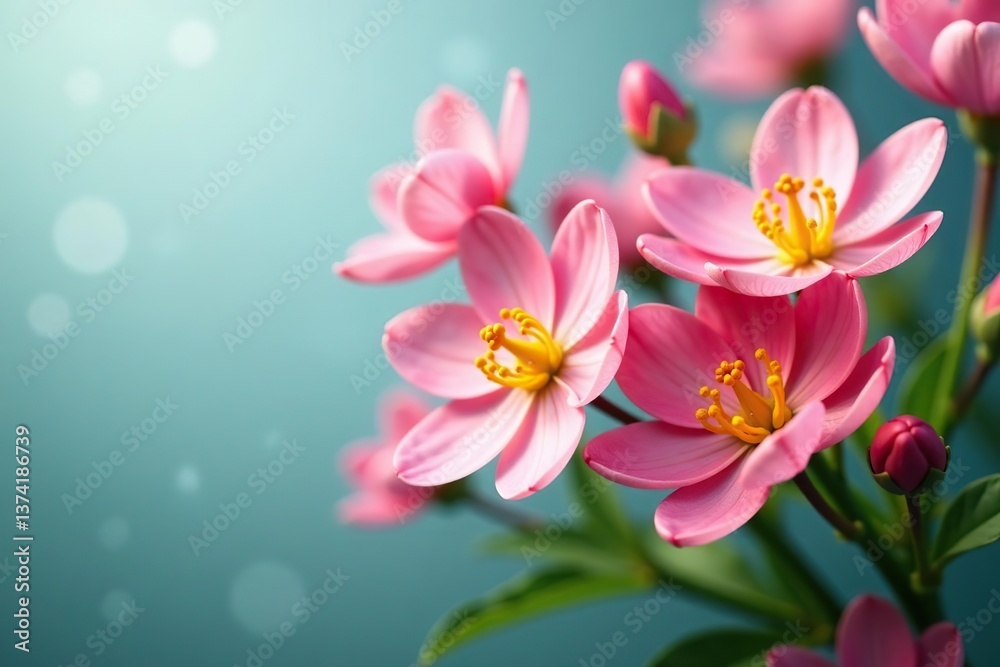 Naklejka premium Vibrant close-up of blooming spring flowers in full bloom, spring, floral