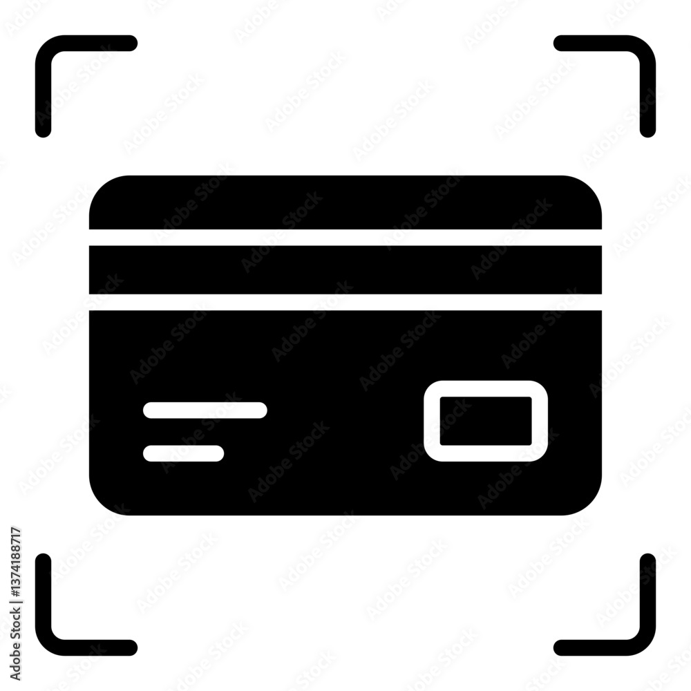 Payment Scan Icon. QR code transaction symbol. Contactless banking and e-commerce payment sign - stock vector. Glyph Icon Payment Scan Icon. QR code transaction symbol. Contactless banking and e-commerce payment sign - stock vector. Glyph Icon