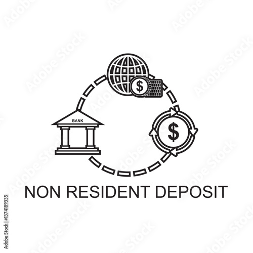 non resident deposit icon , financial icon