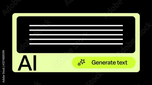 Vector animation of an AI text prompt box. It has transparent background
