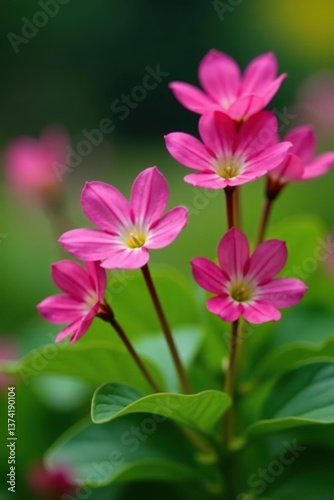 Vibrant pink Chilean Oxalis flowers blooming in St Gallen, Switzerland garden,  St Gallen,  Chilean Oxalis