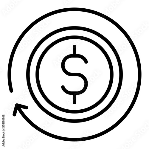 Auto Payment Icon. Scheduled finance symbol. Recurring transaction and digital banking sign - stock vector. Outline Icon