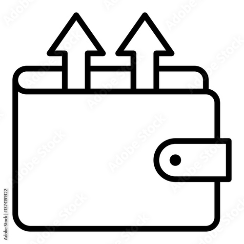 Wallet Transfers Icon. Digital finance exchange symbol. Secure banking and money transaction sign - stock vector. Outline Icon