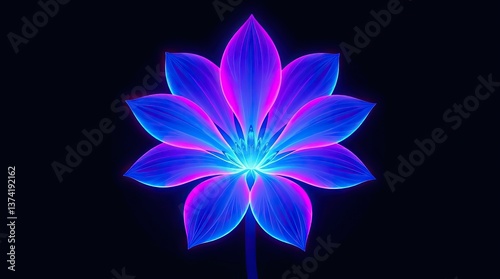 Beautiful glowing flower illustration against a dark background  