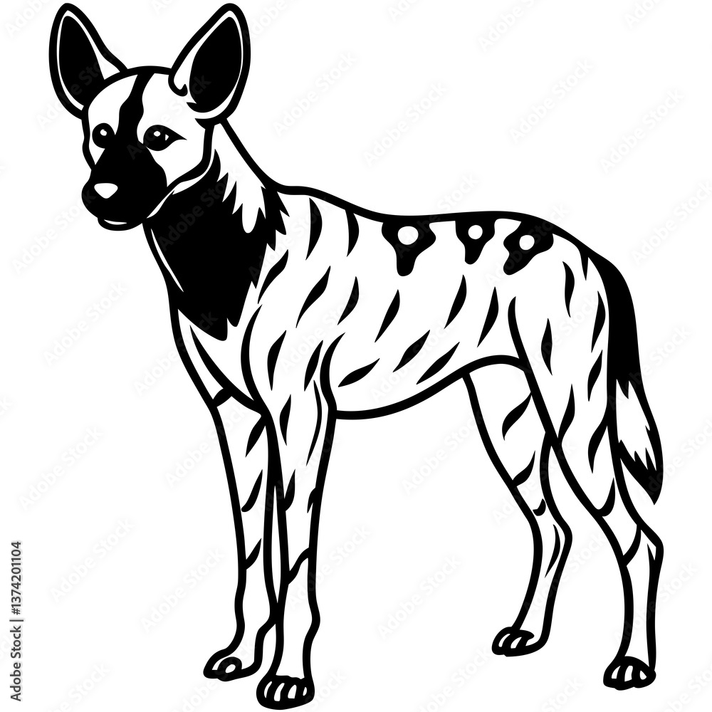 Obraz premium black and white dog