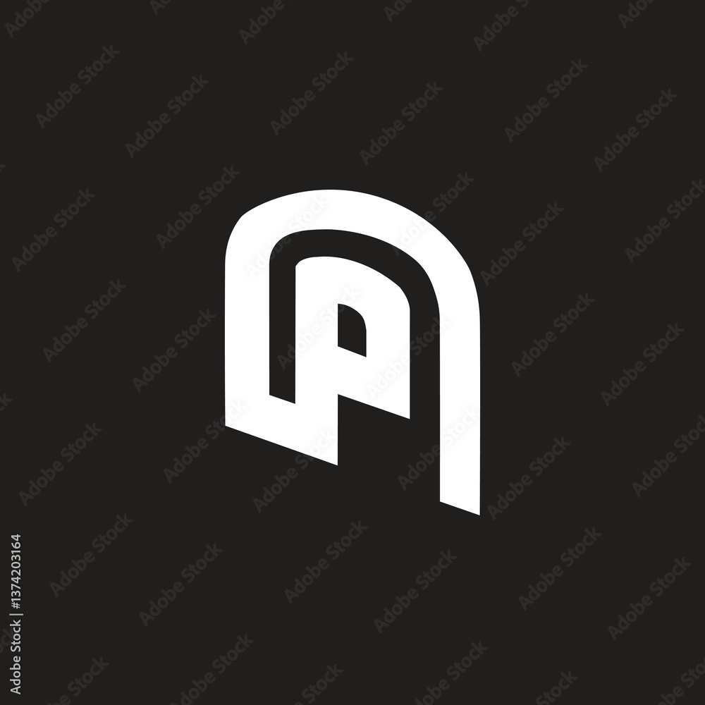 Lowercase initial NP logo design vector template. Lowercase initial NP logo design vector template.