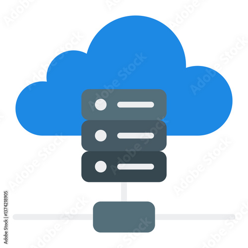 Hosting Services Icon. Web server management symbol. Cloud computing and online business solution sign - stock vector. Flat Icon
