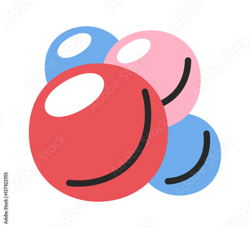 Colorful molecules science hand-drawn doodle