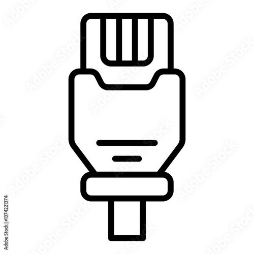 Ethernet Icon. Network cable connection symbol. High-speed internet and data transfer sign - stock vector. Outline Icon