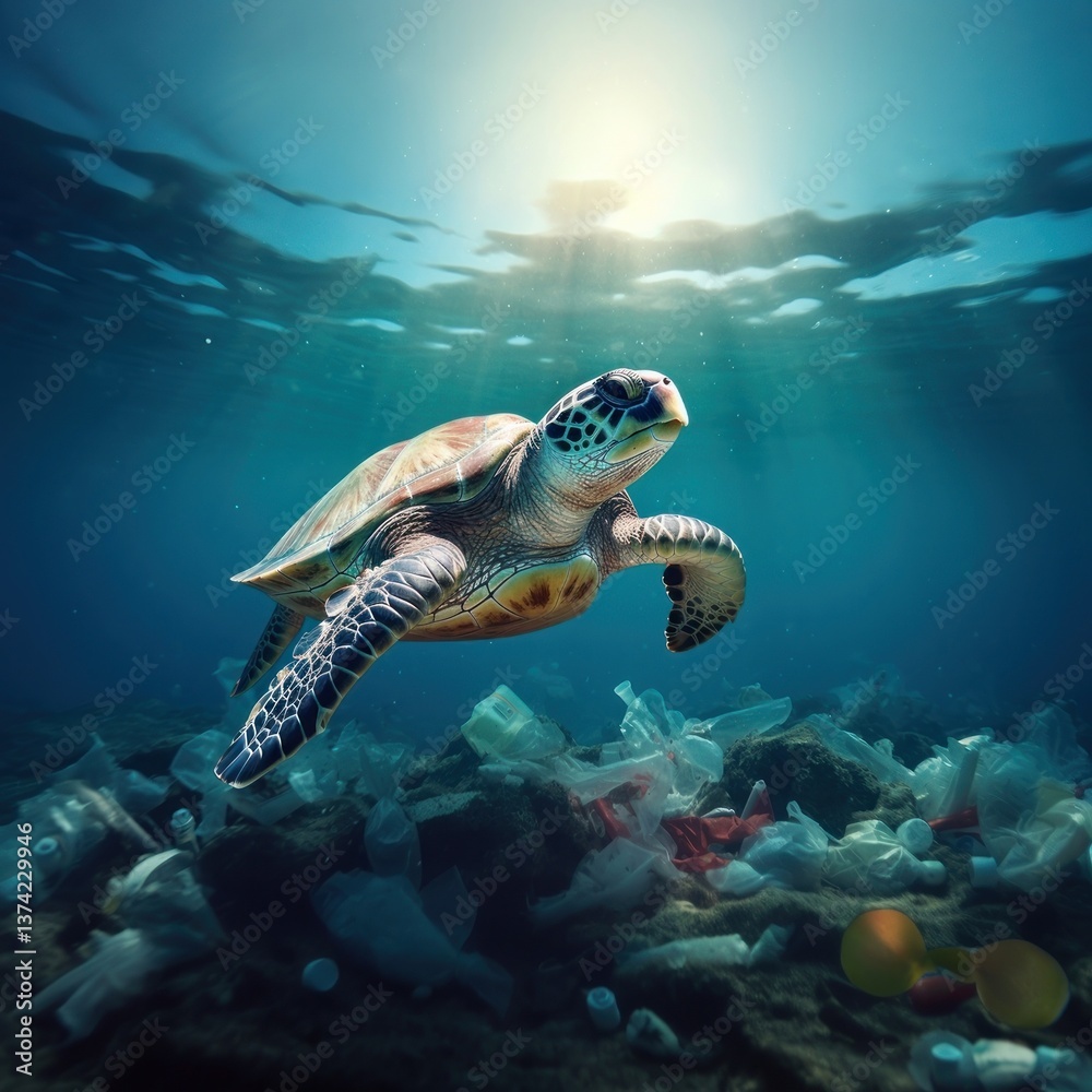 Fototapeta premium Sea outdoors reptile nature.