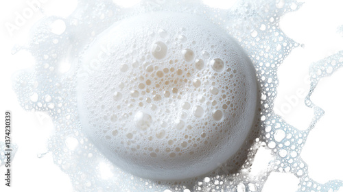 Bubbles and Foam: A macro photograph captures the intricate texture and playful nature of a sudsy bubble, demonstrating a sense of purity and tranquility.