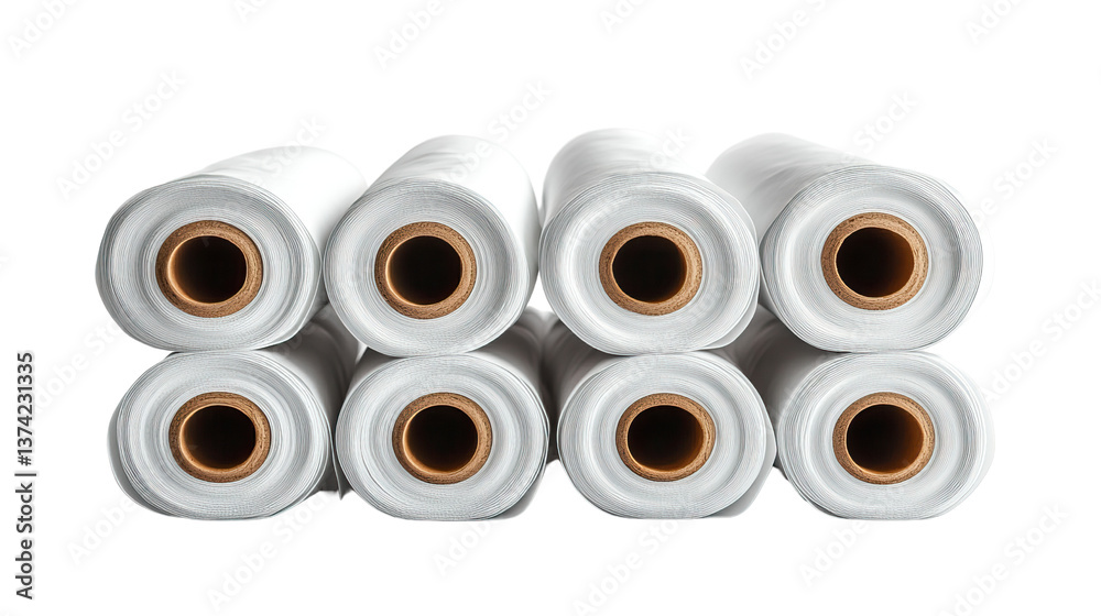 Rolls of Fabric Stacked: This photo shows rolls of fresh fabric. The rolls are stacked to showcase their quantity. It's a visual representation of new beginnings. Rolls of Fabric Stacked: This photo shows rolls of fresh fabric. The rolls are stacked to showcase their quantity. It's a visual representation of new beginnings.