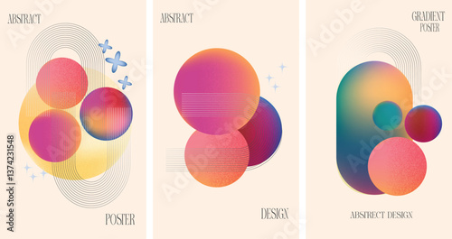 Abstract poster design.Modern gradient poster background vector set. Minimalist cover template with vibrant perspective geometric prism shapes and line. Ideal design for social media, cover, banner