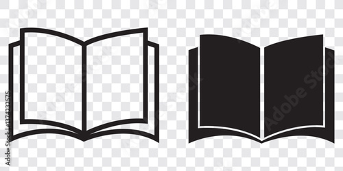 book icon set education study reading learning language skill sign symbol line pictogram vector illustration design flat graphic design