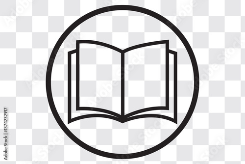 Book icon flat line symbol set.