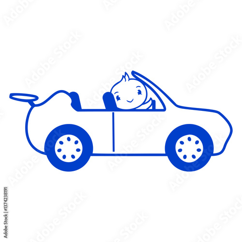 Duck Car Driver Sport Car Fast Driving Vehicle Fun Design Lover Art Vector Illustration Card T-Shirt Poster Sticker Graphic Print Decorative Drawing Isolated Logo Decoration Symbol Creative Cool Style