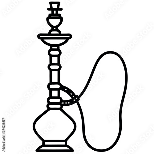 Hookah icon silhouette vector icon white background. 