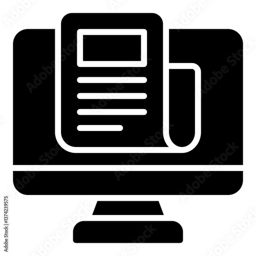 News Report Icon. Journalism symbol. Media coverage and information broadcast sign - stock vector. Glyph Icon