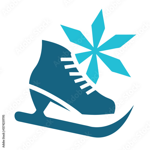 Ice skating logo a silhouette of an ice skate.