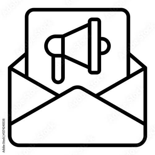 Email Marketing Icon. Digital communication symbol. Online promotion and newsletter strategy sign - stock vector. Outline Icon