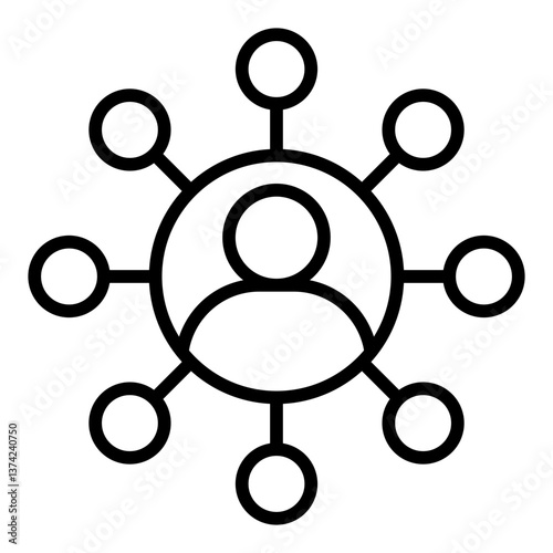 Reach Icon. Audience engagement symbol. Digital growth and market expansion sign - stock vector. Outline Icon