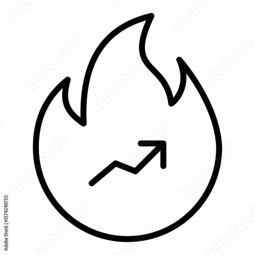 Trending Icon. Online popularity symbol. Social media growth and digital influence sign - stock vector. Outline Icon
